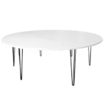 7ft Bravo Round White Dining Table