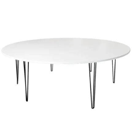 7ft Bravo Round White Dining Table