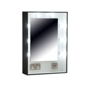Box Make Up Mirror With Sockets & USBs