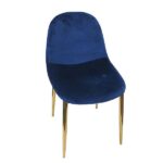 Velour Chair With Gold Legs