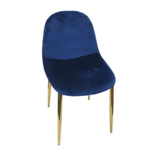 Velour Chair With Gold Legs